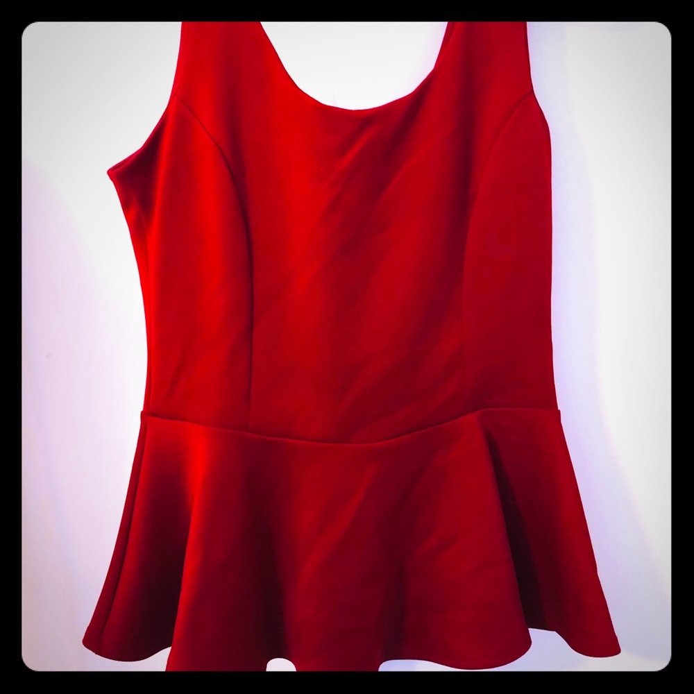 Red peplum top Francesca’s